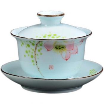 140ml Lotus Hand-Painted Teacup