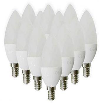 Set de 12 Bombillas LED Vela E14 5W Luz Fría