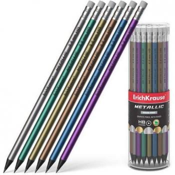 HB Metallo Erichkrause Matita Sezione Rotonda in Grafite Plastica