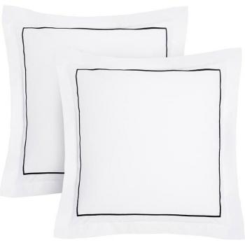 Charmluxe Federe a Ricamo 63x63 cm – Lotto di 2 (Bianco/Antracite)