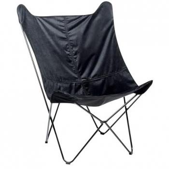 Fauteuil Noir en Velours avec Pieds Métalliques