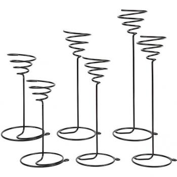 Spiral Air Plant Holder Set, 6Pcs (3 Sizes) Black Iron Display Stand