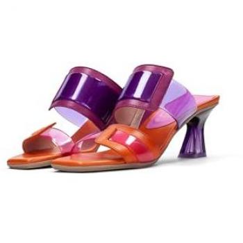 Hispanitas Sandalia de piel para mujer, altura de tacón 6cm