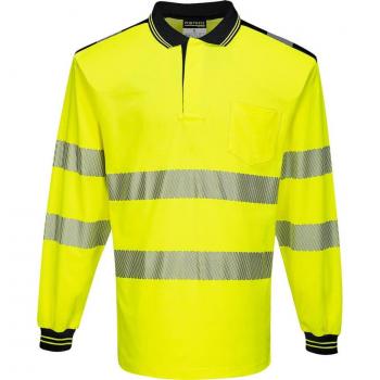 Polo Portwest Pw3 T184 haute visibilité noir/jaune taille S