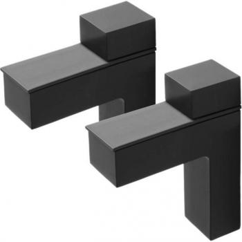 Supports en Bois/Verre Noir pour Étagères Flottantes 3-28mm Réglables (XD-2 Pcs)