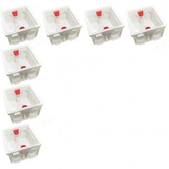 NOVSKI 8pcs Wall Switch and Socket Junction Box, Adjustable Internal, White 86*84*52 mm