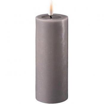 Deluxe Homeart LED Kerze Stumpen Grau 12,5 cm