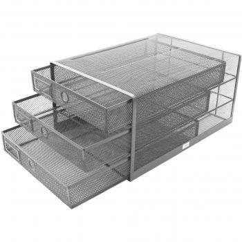 Organiseur multifonctionnel de bureau argent