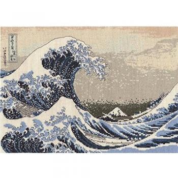Cross‑Stitch Wave Design Kit (British Museum) – 15×1×15 cm, 100% Cotton