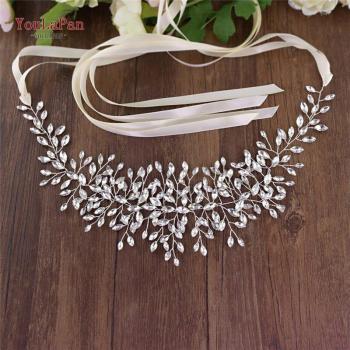 YouLaPan SH237 Fast Silver Rhinestone Wedding Dress Belt