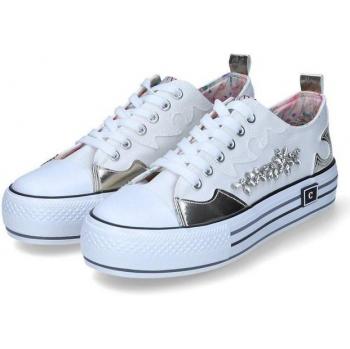 Cafè Noir Sneakers basse con strass e punta in gomma