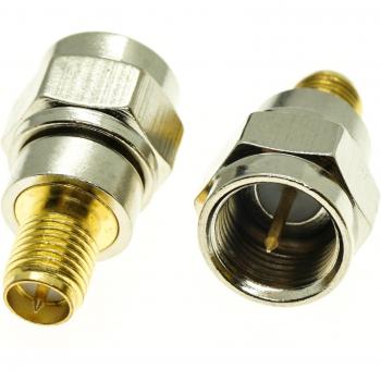 Adaptateur F vers RP SMA en laiton plaqué or