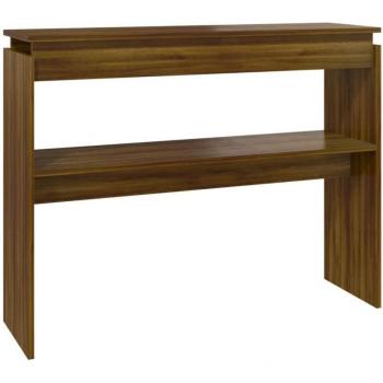 Mesa de Entrada con Estantes 102x30x80 cm Madera Contrachapada Marrón