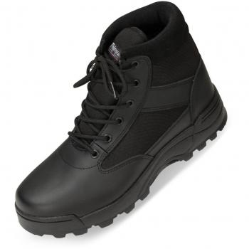 Leder-Einsatzstiefel in Schwarz