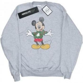 Disney Women's Mickey Mouse Christmas Sweater in Grey