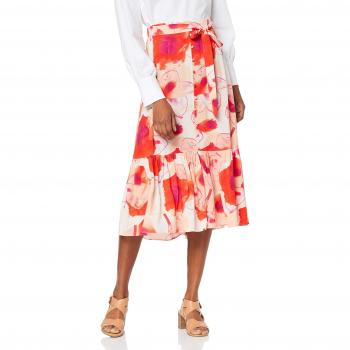 YAS YASNILANA HW Falda Midi, Colorido (Cream Tan AOP: Nilana Print), XL para Mujer