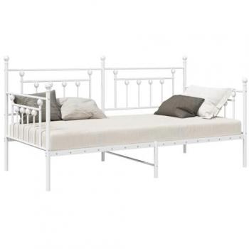 Struttura per letto di giorno bianco 90 x 190 cm in acciaio