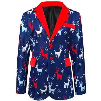 JAYCOSIN Herren Blazer mit Weihnachtsmotiv 1108