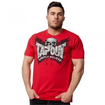 Tapout Herren T-Shirt Creston Kurzarm Rot/Schwarz/Silber