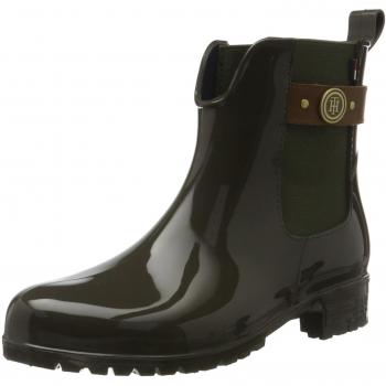 Tommy Hilfiger O1285XLEY 13R Gummistiefel für Damen, Grün (Antique Gold)