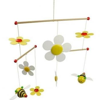 Niermann StandBy Baby‑Mobile – Sum‑Sum Natur (Gelb/Weiß) – Made in Germany