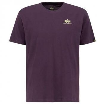Alpha Industries Basic Logo T‑Shirt – Small Size, Male, M – Plum