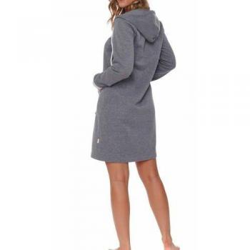 Doctor Nap Damen Schlafrock Grau Pyjama S