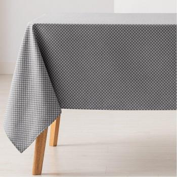 GAMUSI Mesa Cuadrada Rombos Pequeños Liso Jacquard Impermeable 140x140 cm Color Antracita