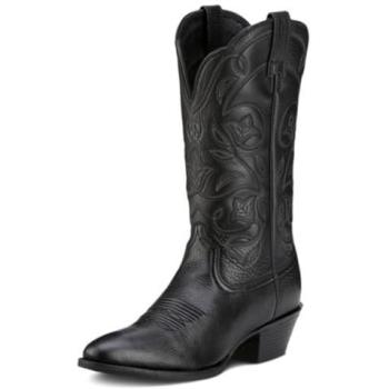 Ariat Women’s Heritage R-Toe Western Boot (Black Deer Tan) – 5.5