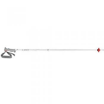 Aurora 125 cm – Leki Vista Skistöcke (Weiß/Silber/Neonrot)