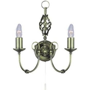 Retro Brass 2-Light Wall Light for Living Room or Bedroom Use