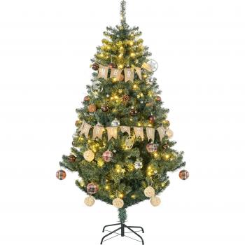 Árbol de Navidad 1,8 m en Acero Verde – 650 Ramas y 150 Luces LED