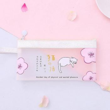 A5 Cherry Blossom Cat Cute File Pencil Holder
