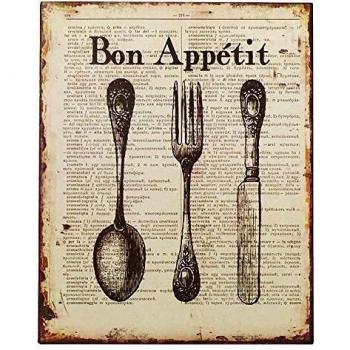 Zeitreise–Schmuckblech – Bon Appétit Besteck‑Tafel