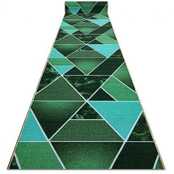 Runner Rug with Anti‑Slip Triangles, Green Gum Finish