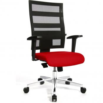 Bürostuhl X‑Pander von TOPSTAR – 959TT310, höhenverstellbare Armlehnen, rot/schwarz