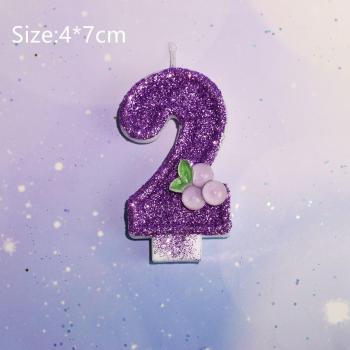 Grape‑Burst Birthday Candles for Girls (Numbers 0‑9)