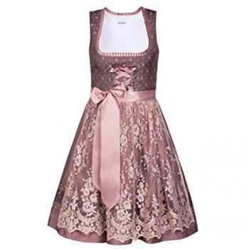 Edelnice Exklusives Designer Mini Dirndl Madeleine mit Spitzen Dirndlschürze und Charivari