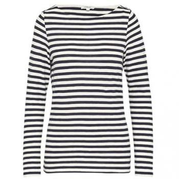 S.Oliver Regular Fit Langarmshirt in Marine mit Streifen