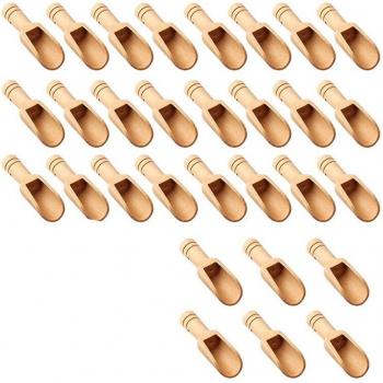 Mini cucharas de madera para baño, 30 piezas