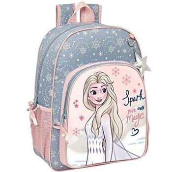 Safta Mochila Frozen II, 330x140x420 mm, Gris Azulado/Rosa Claro