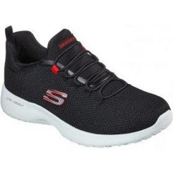 Slip-On Sneaker SKECHERS DYNAMIGHT Gr. 46, schwarz (schwarz, rot) Herren Schuhe