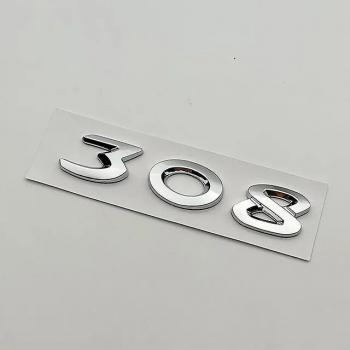 Hikig 3D Étiquette Logo 308 Chrome Peugeot 308 Accessoires T7 Gt Ligne