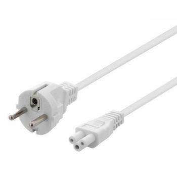 Cavo Deltaco 0.5m CEE 7/7 a IEC C5, 3x0.75mm², Bianco
