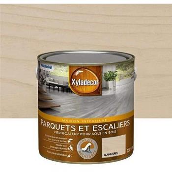 Vitrificateur satiné Xyladecor pour bois intérieur, teinte blanc gris (2,5L)