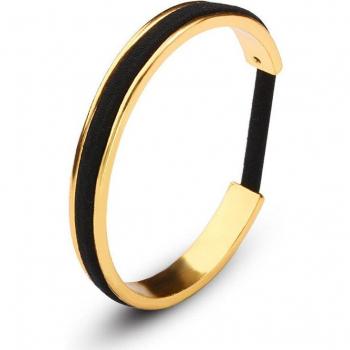 Bracelet de Cheveux Noir Ajustable – Unisexe – Disponible en Rose, Doré, Argent