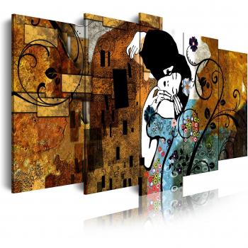 Escena XXL de “El Beso”: Lienzo Abstracto 200x100 cm