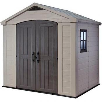 Keter Factor Apex Garden Storage Shed 8 x 8ft – Beige/Brown