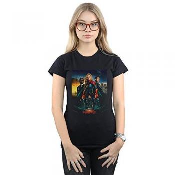 Marvel Damen Captain Marvel Starforce Baumwoll-T-Shirt