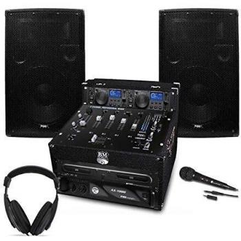 Ensemble DJ Sonic Max 1200 W Ampli Double + Lecteur CD